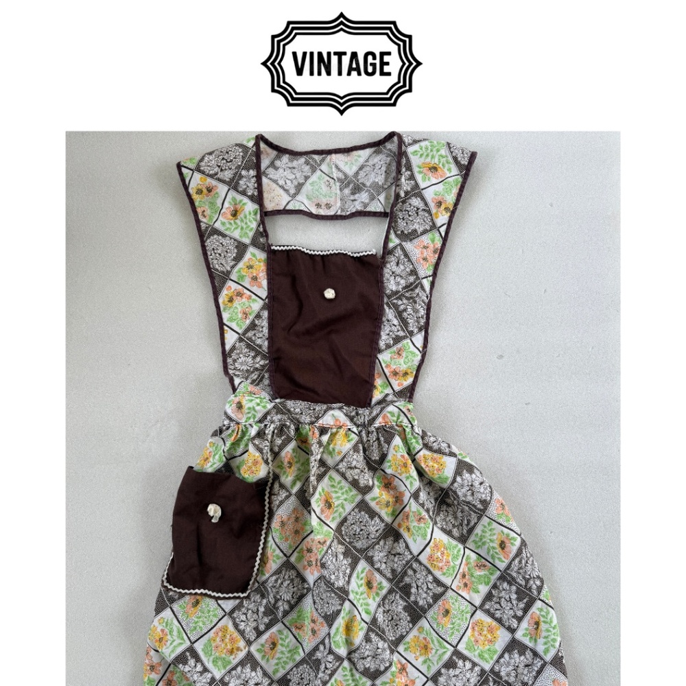 Vintage Floral Tie-Back Apron